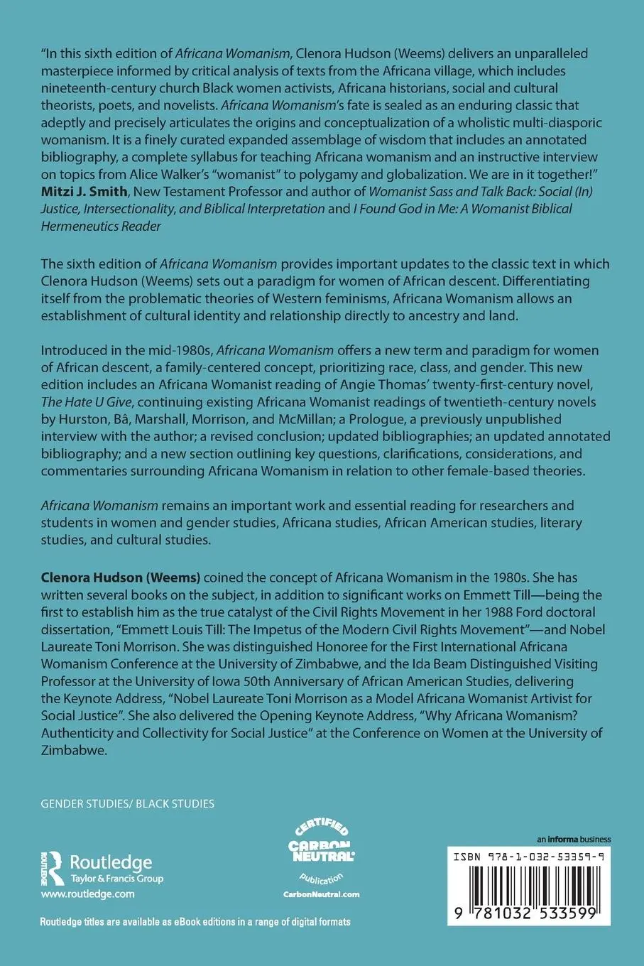 Rückseite: 9781032533599 | Africana Womanism | Reclaiming Ourselves | Clenora Hudson | Buch
