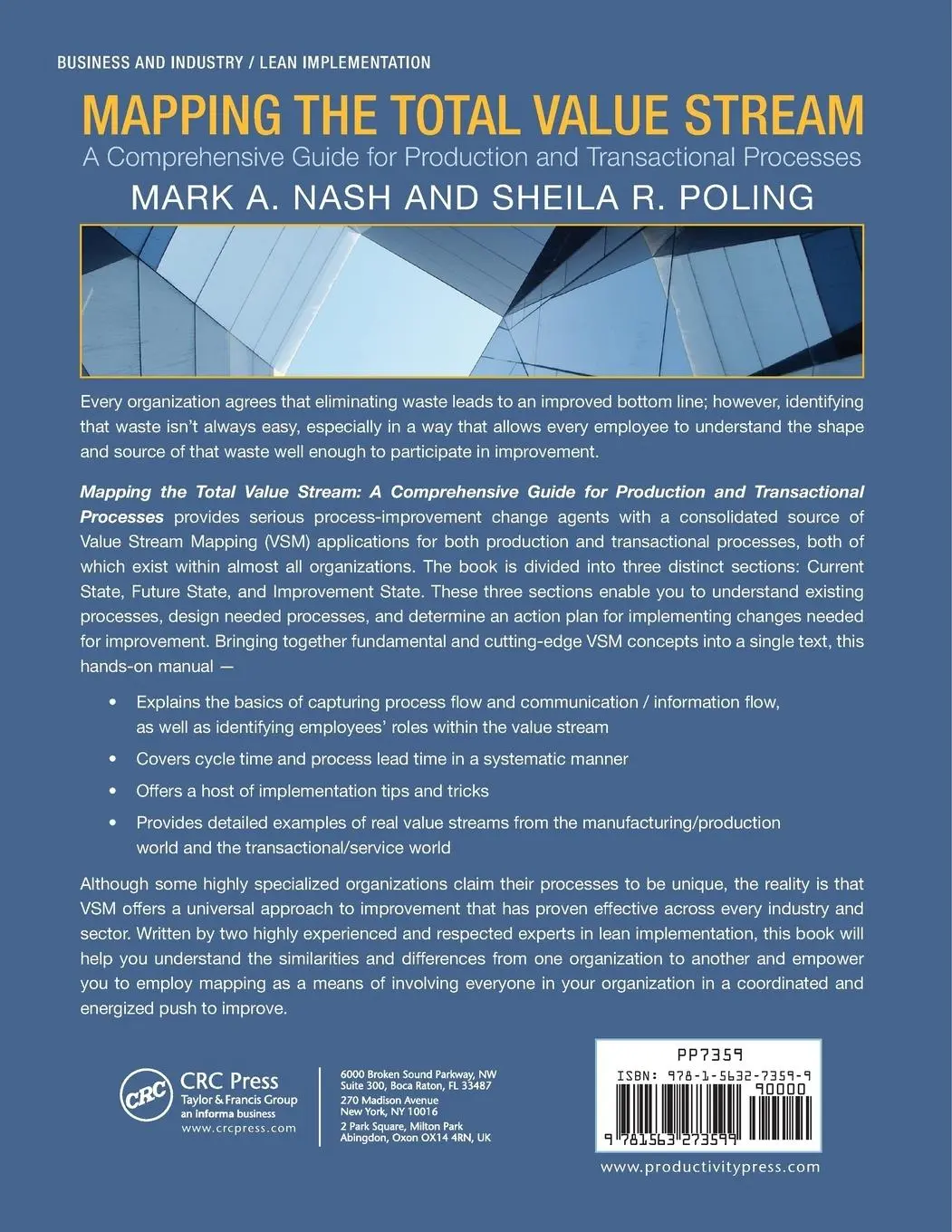 Rückseite: 9781563273599 | Mapping the Total Value Stream | Mark A. Nash (u. a.) | Taschenbuch