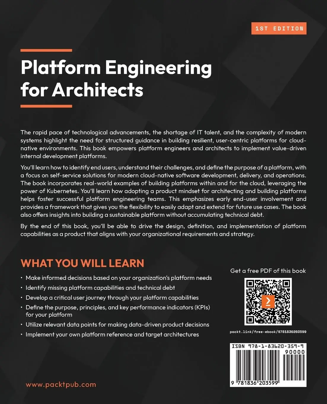 Rückseite: 9781836203599 | Platform Engineering for Architects | Max Körbächer (u. a.) | Buch