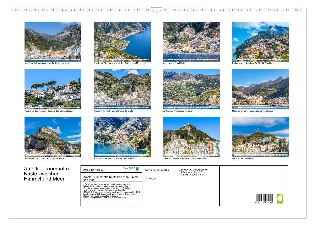 Bild: 9783457523599 | Amalfi - Traumhafte Küste zwischen Himmel und Meer (Wandkalender...
