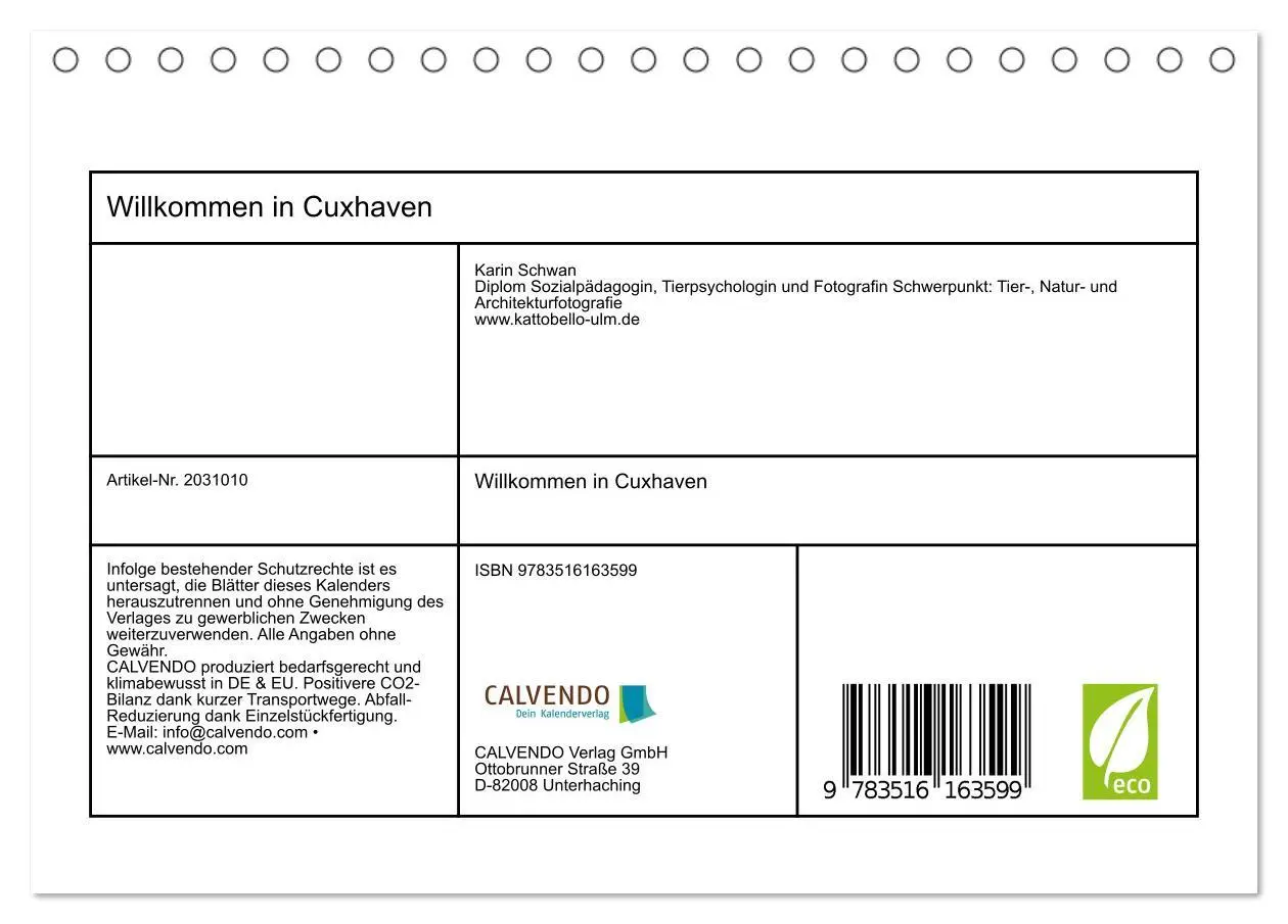 Bild: 9783516163599 | Willkommen in Cuxhaven (Tischkalender 2026 DIN A5 quer), CALVENDO...