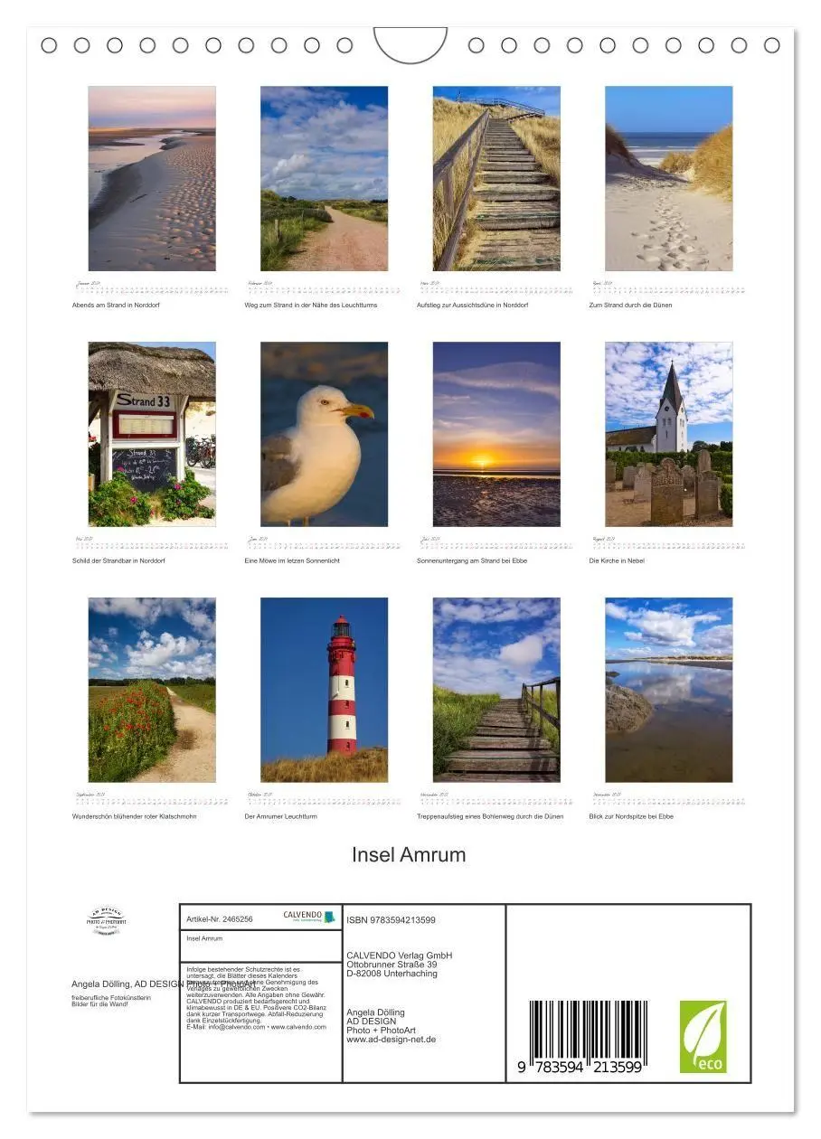 Bild: 9783594213599 | Insel Amrum (Wandkalender 2027 DIN A4 hoch), CALVENDO Monatskalender