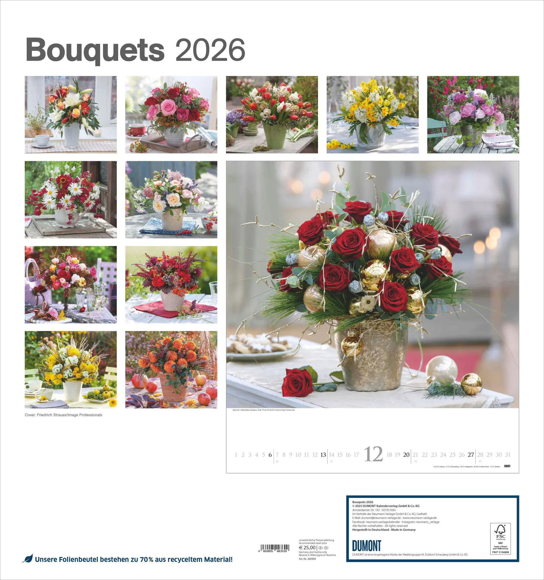 Bild: 4069095003699 | Bouquets 2026 - Foto-Kalender - Wand-Kalender - 45x48 -...