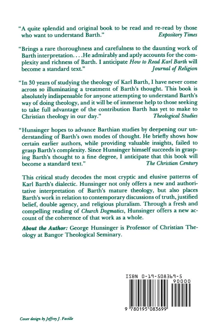 Rückseite: 9780195083699 | How to Read Karl Barth | The Shape of His Theology | George Hunsinger