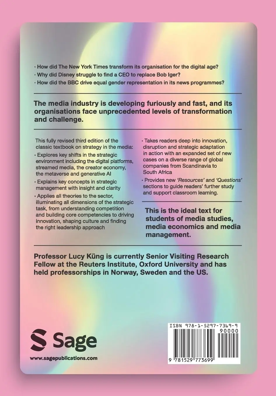 Rückseite: 9781529773699 | Strategic Management in the Media | Theory to Practice | Lucy Küng