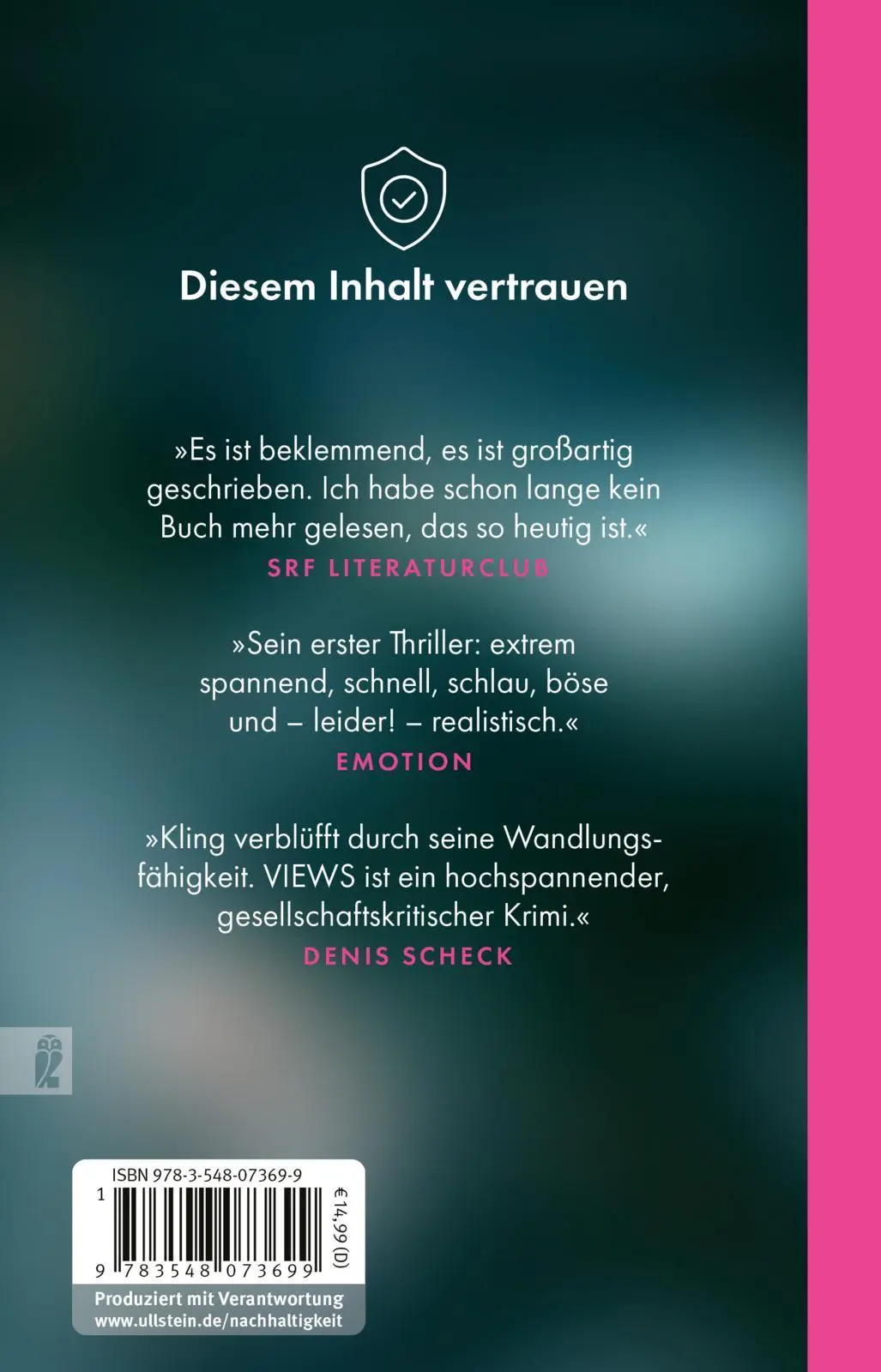 Rückseite: 9783548073699 | VIEWS | Marc-Uwe Kling | Taschenbuch | 272 S. | Deutsch | 2025