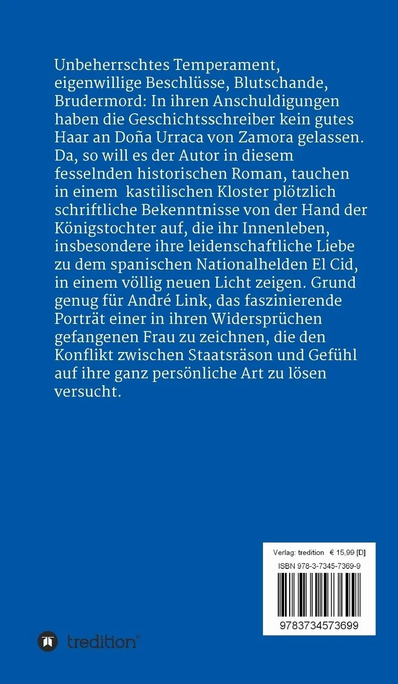 Rückseite: 9783734573699 | Infantin Elster | Urraca von Zamora | André Link | Buch | 176 S.