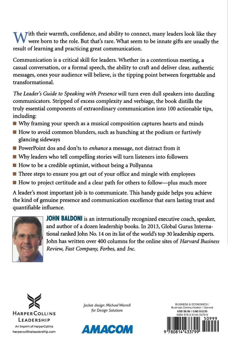 Rückseite: 9780814433799 | The Leader's Guide to Speaking with Presence | John Baldoni | Buch