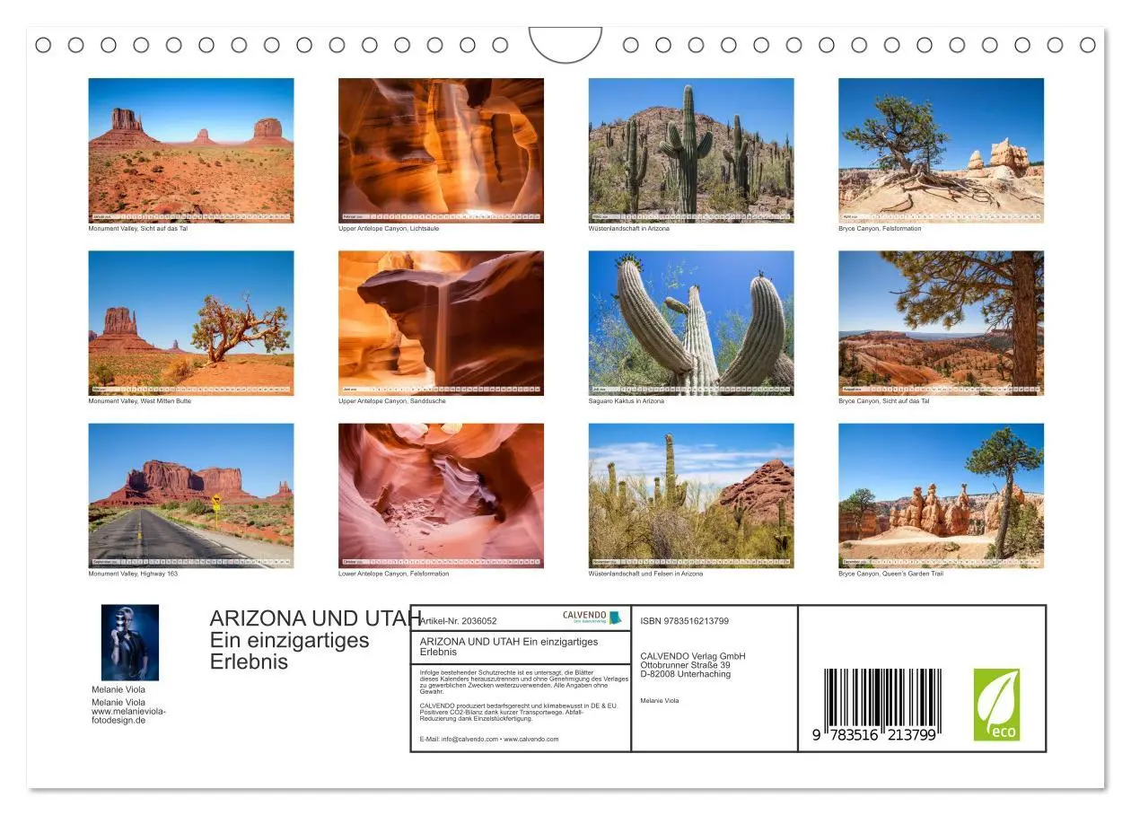 Bild: 9783516213799 | ARIZONA UND UTAH Ein einzigartiges Erlebnis (Wandkalender 2026 DIN...