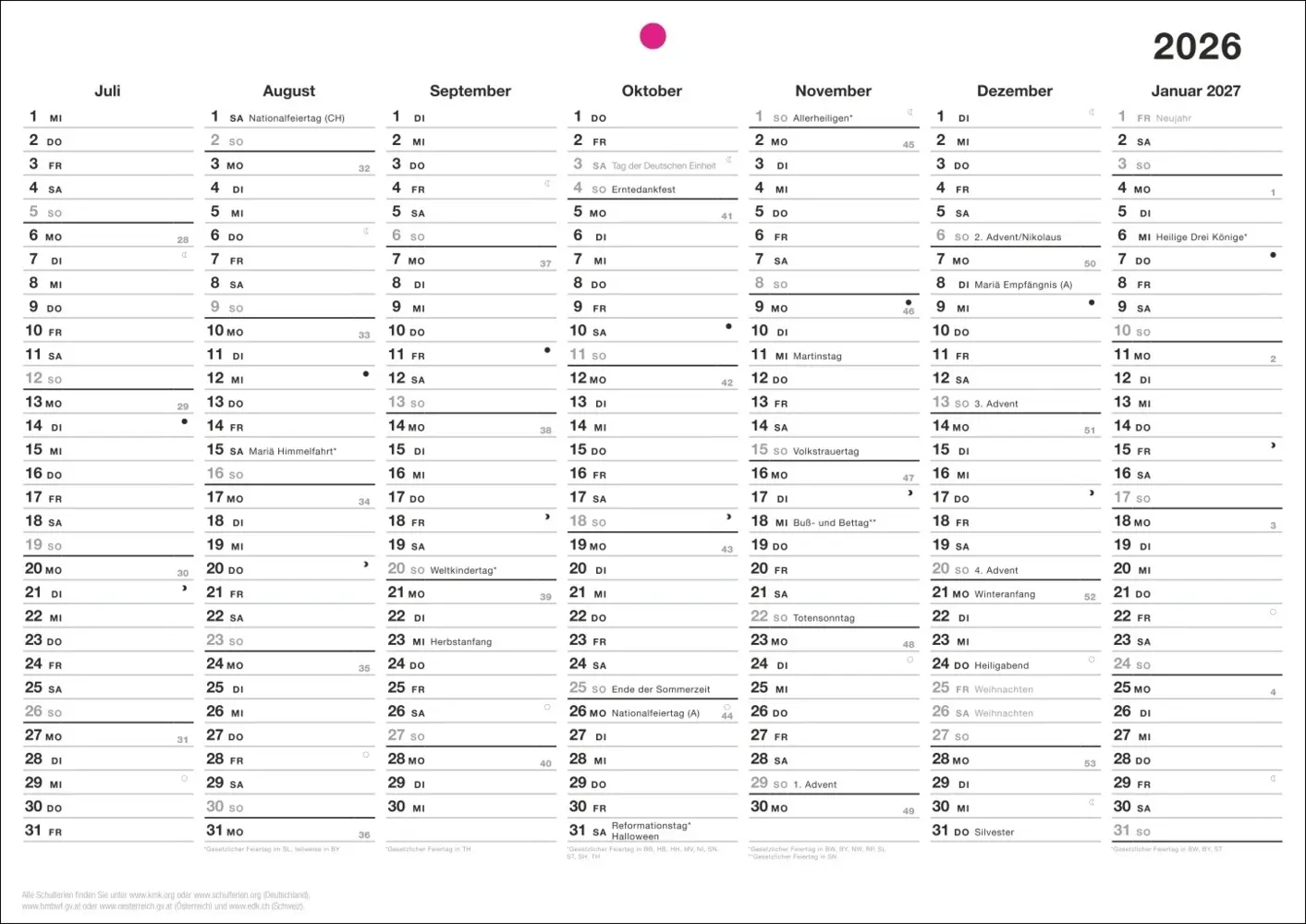Bild: 9783756413799 | Black&amp;White Tafelkalender A4 2026 | Kalender | Loseblatt-Ausgabe