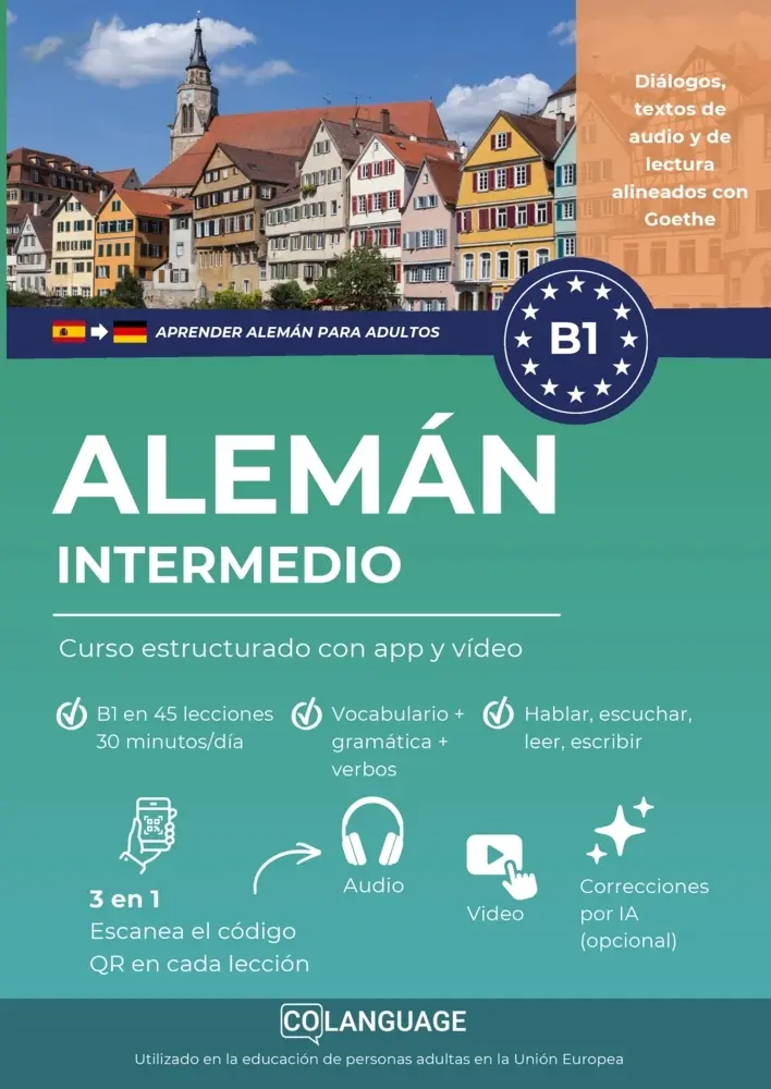 Cover: 9791388253799 | Aprender alemán B1 intermedio. Curso estructurado con audio y vídeo