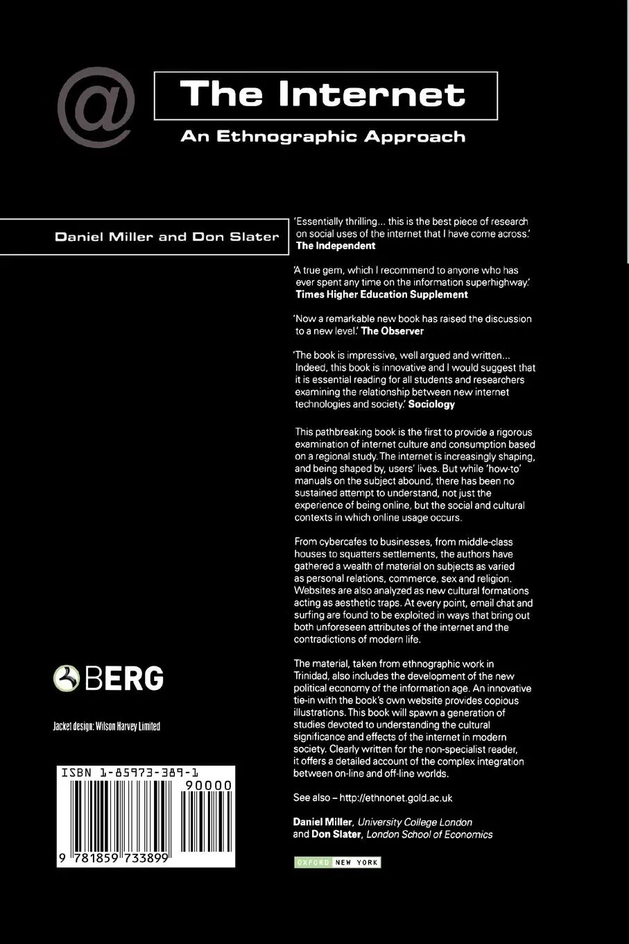 Rückseite: 9781859733899 | The Internet | An Ethnographic Approach | Daniel Miller (u. a.) | Buch
