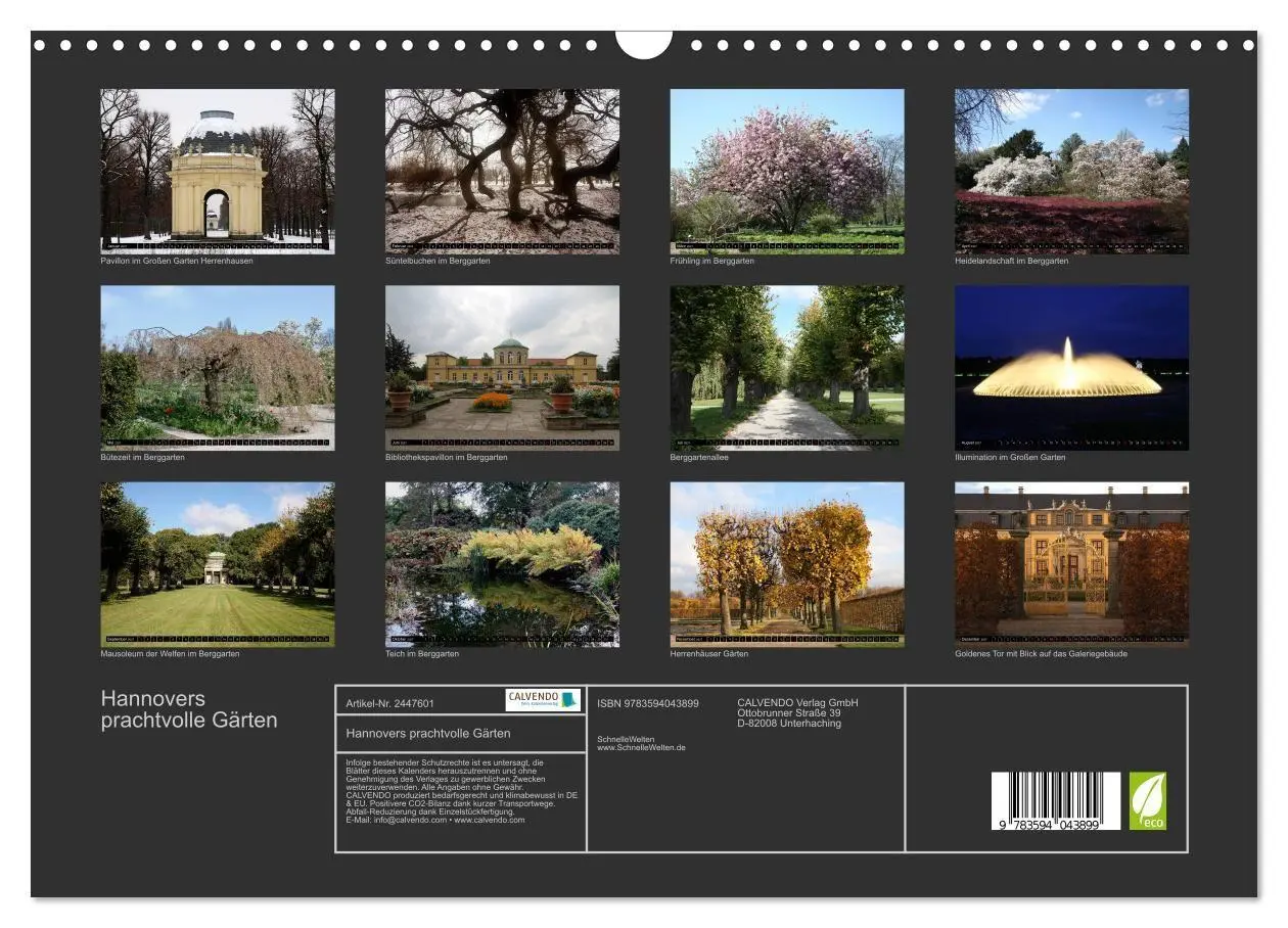 Bild: 9783594043899 | Hannovers prachtvolle Gärten (Wandkalender 2027 DIN A3 quer),...