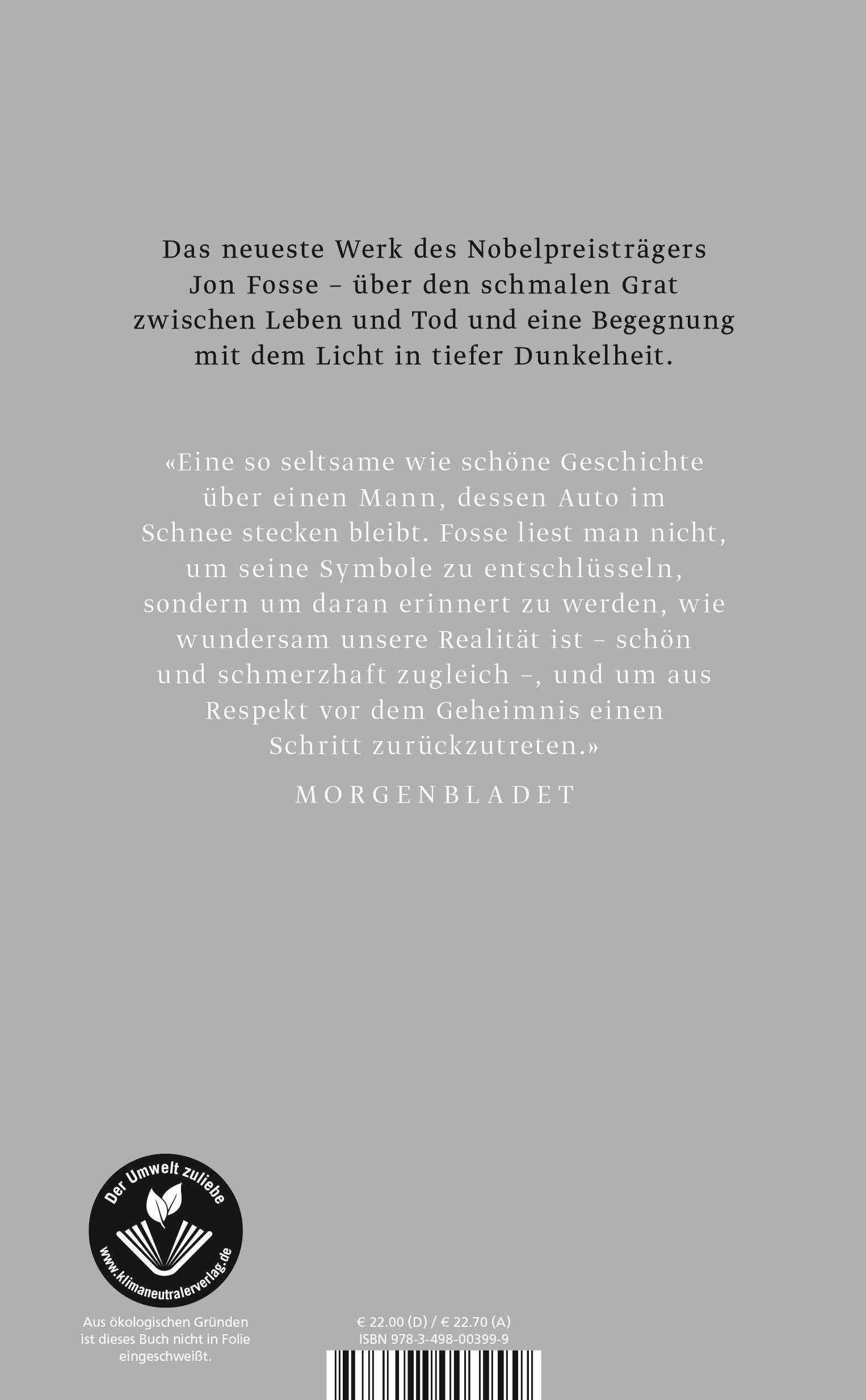 Rückseite: 9783498003999 | Ein Leuchten | Jon Fosse | Buch | 80 S. | Deutsch | 2023