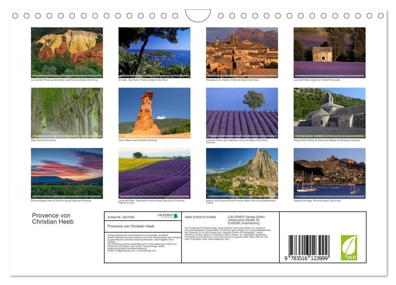 Bild: 9783516123999 | Provence von Christian Heeb (Wandkalender 2026 DIN A4 quer),...