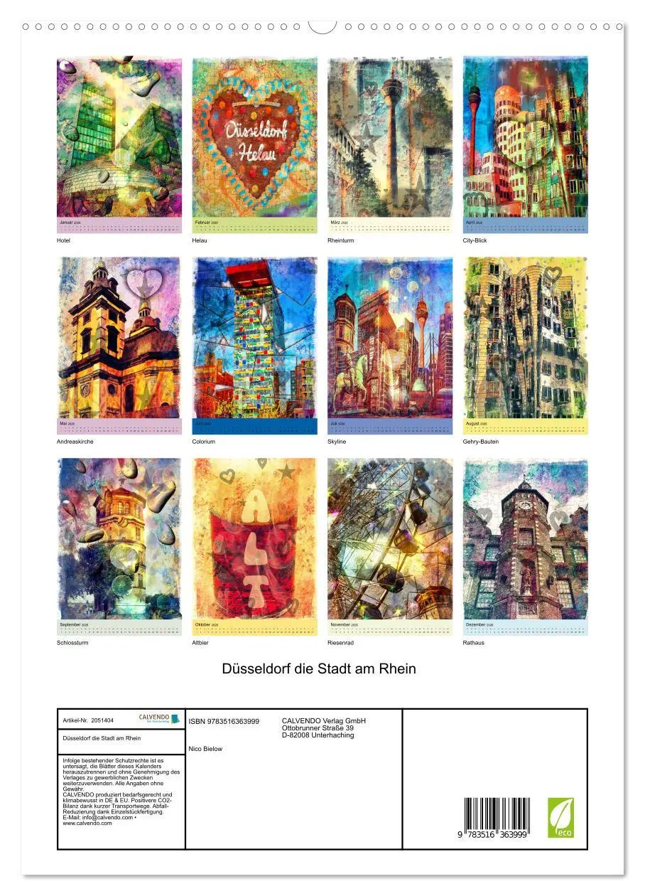 Bild: 9783516363999 | Düsseldorf die Stadt am Rhein (hochwertiger Premium Wandkalender...