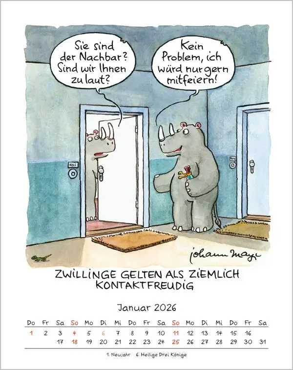 Bild: 9783731883999 | Zwillinge 2026 | Verlag Korsch | Kalender | Spiralbindung | 13 S.