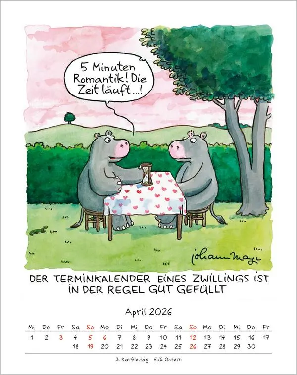 Bild: 9783731883999 | Zwillinge 2026 | Verlag Korsch | Kalender | Spiralbindung | 13 S.