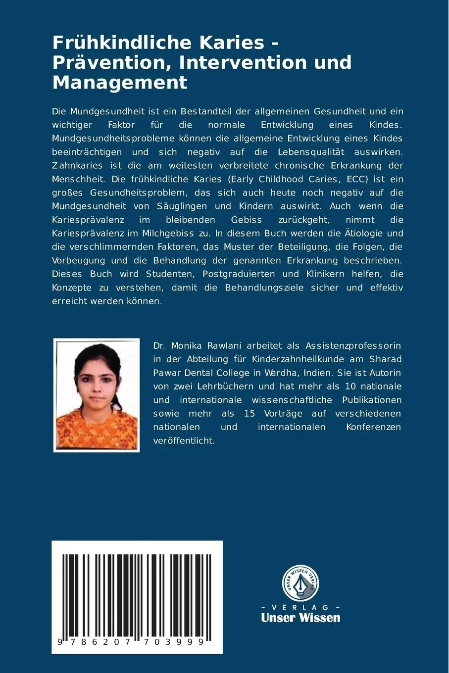 Rückseite: 9786207703999 | Frühkindliche Karies - Prävention, Intervention und Management | Buch