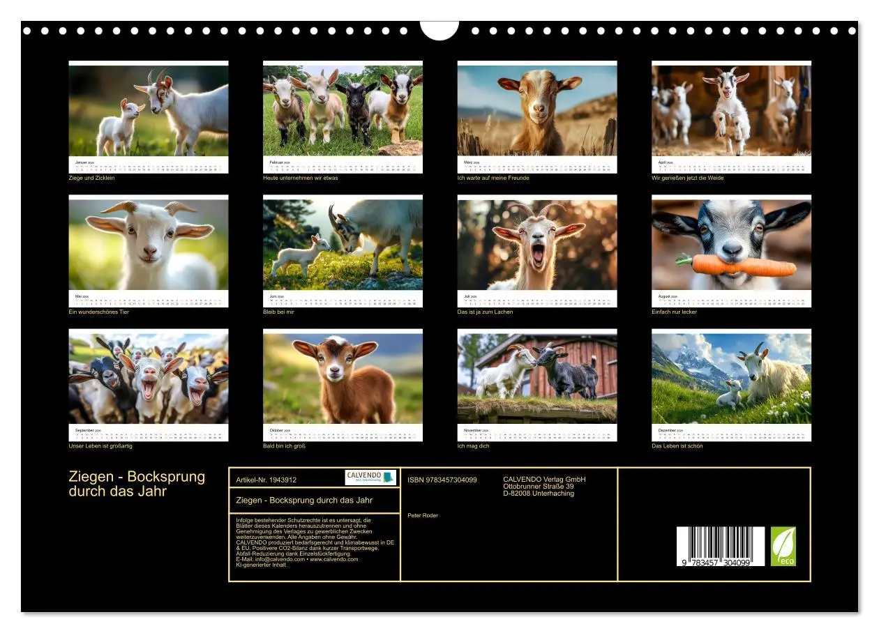 Bild: 9783457304099 | Ziegen - Bocksprung durch das Jahr (Wandkalender 2026 DIN A3 quer),...