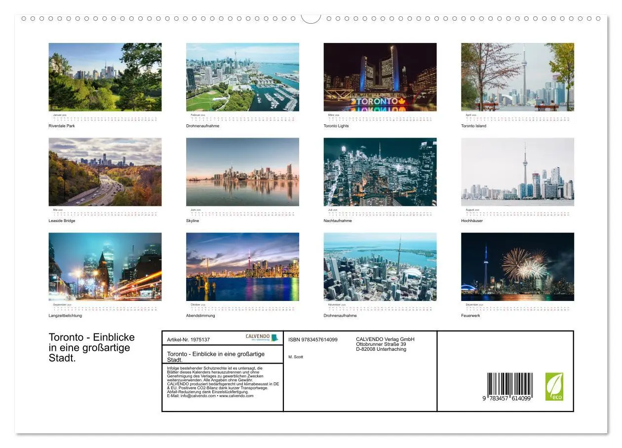 Bild: 9783457614099 | Toronto - Einblicke in eine großartige Stadt. (Wandkalender 2026...