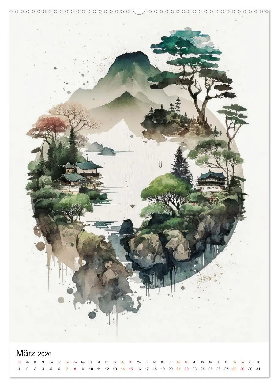 Bild: 9783516324099 | China - Aquarellmalerei (hochwertiger Premium Wandkalender 2026 DIN...