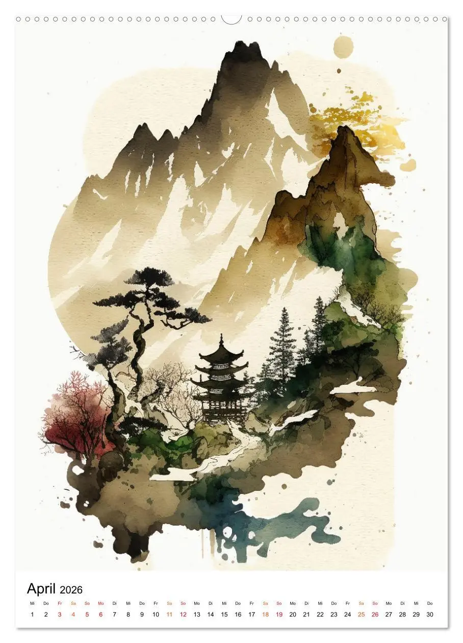 Bild: 9783516324099 | China - Aquarellmalerei (hochwertiger Premium Wandkalender 2026 DIN...