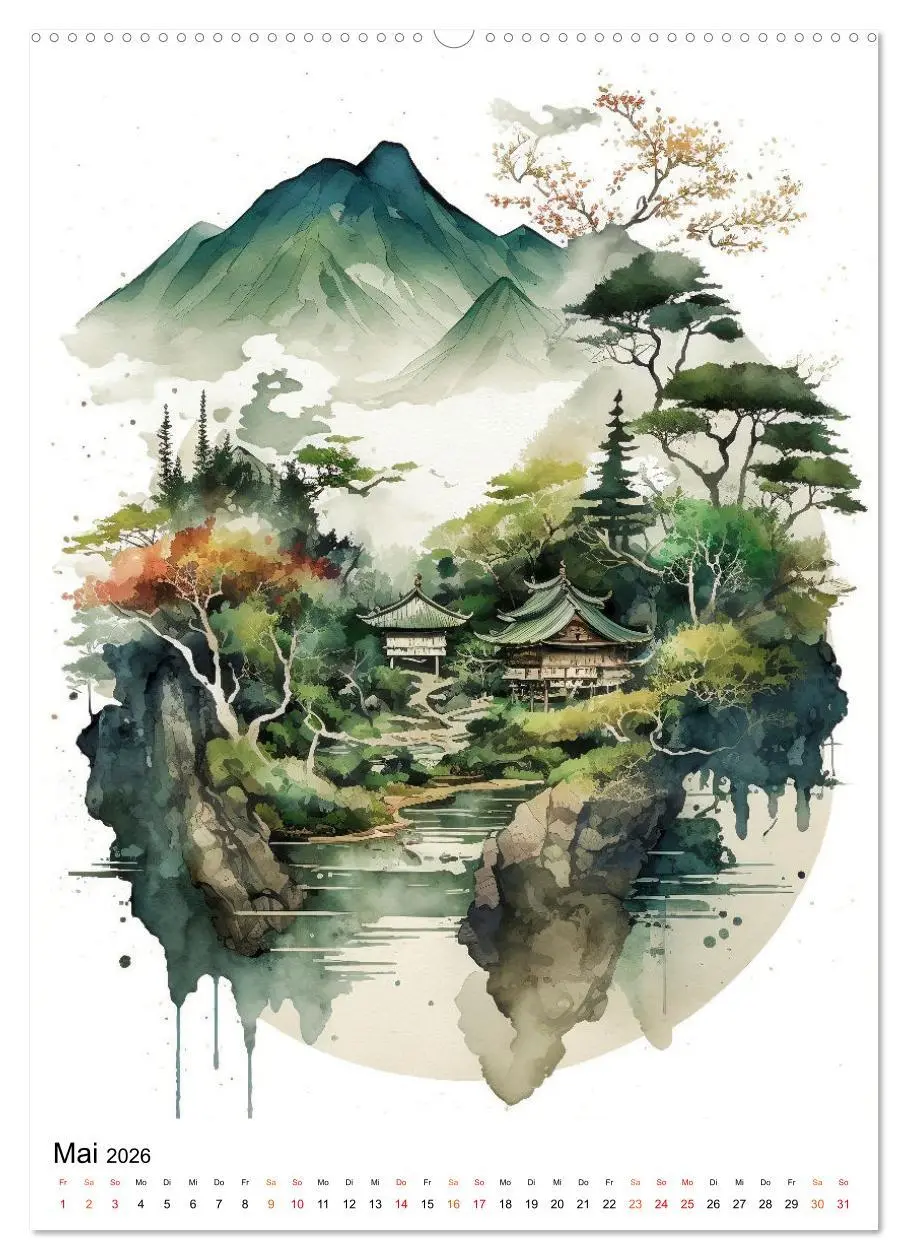 Bild: 9783516324099 | China - Aquarellmalerei (hochwertiger Premium Wandkalender 2026 DIN...