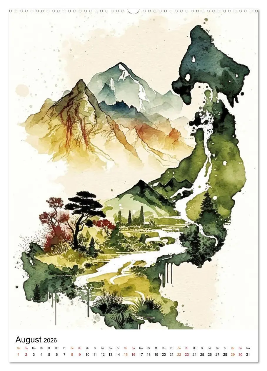 Bild: 9783516324099 | China - Aquarellmalerei (hochwertiger Premium Wandkalender 2026 DIN...