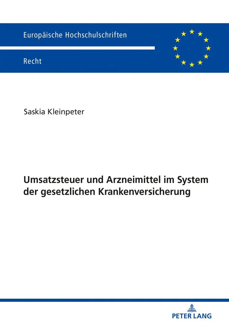 Cover: 9783631784099 | Umsatzsteuer und Arzneimittel im System der gesetzlichen...