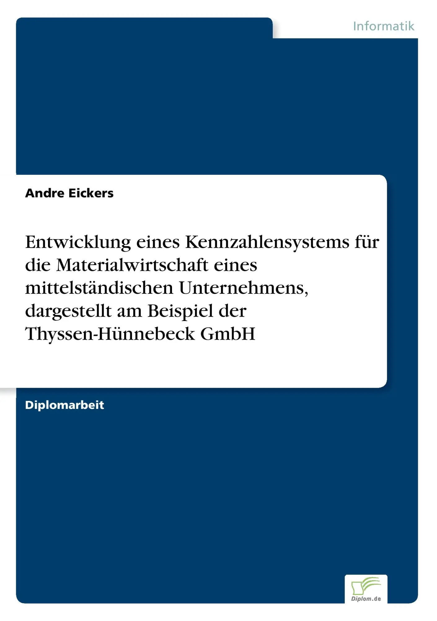 Cover: 9783838624099 | Entwicklung eines Kennzahlensystems für die Materialwirtschaft...
