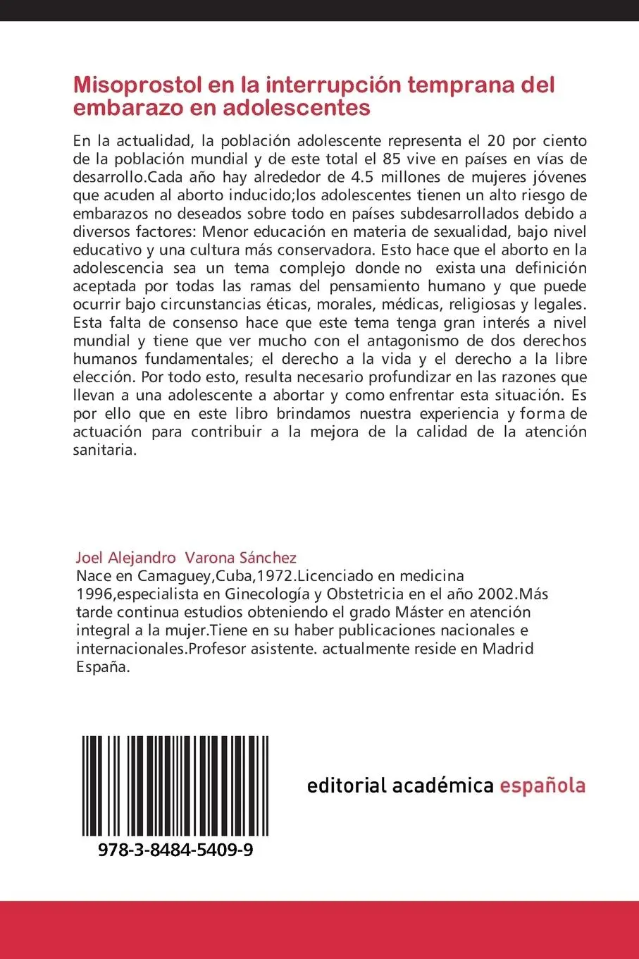 Rückseite: 9783848454099 | Misoprostol en la interrupción temprana del embarazo en adolescentes