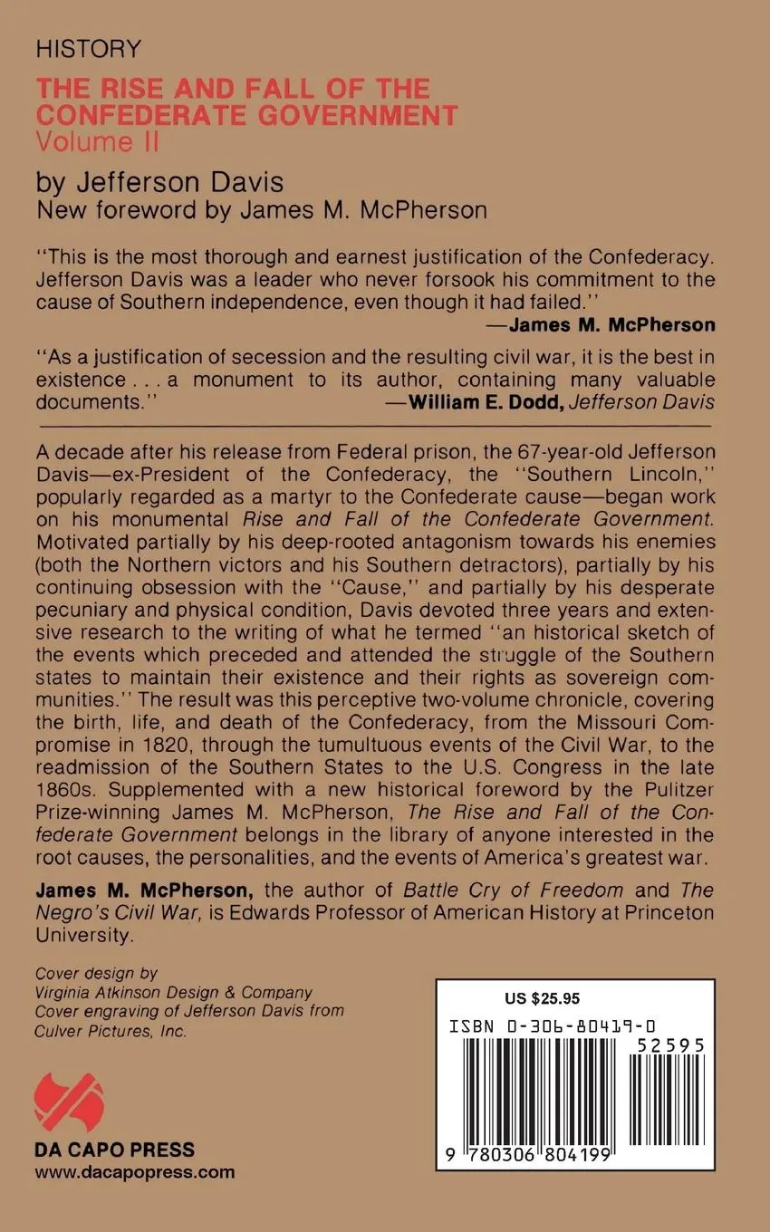 Rückseite: 9780306804199 | The Rise and Fall of the Confederate Government | Volume 2 | Buch