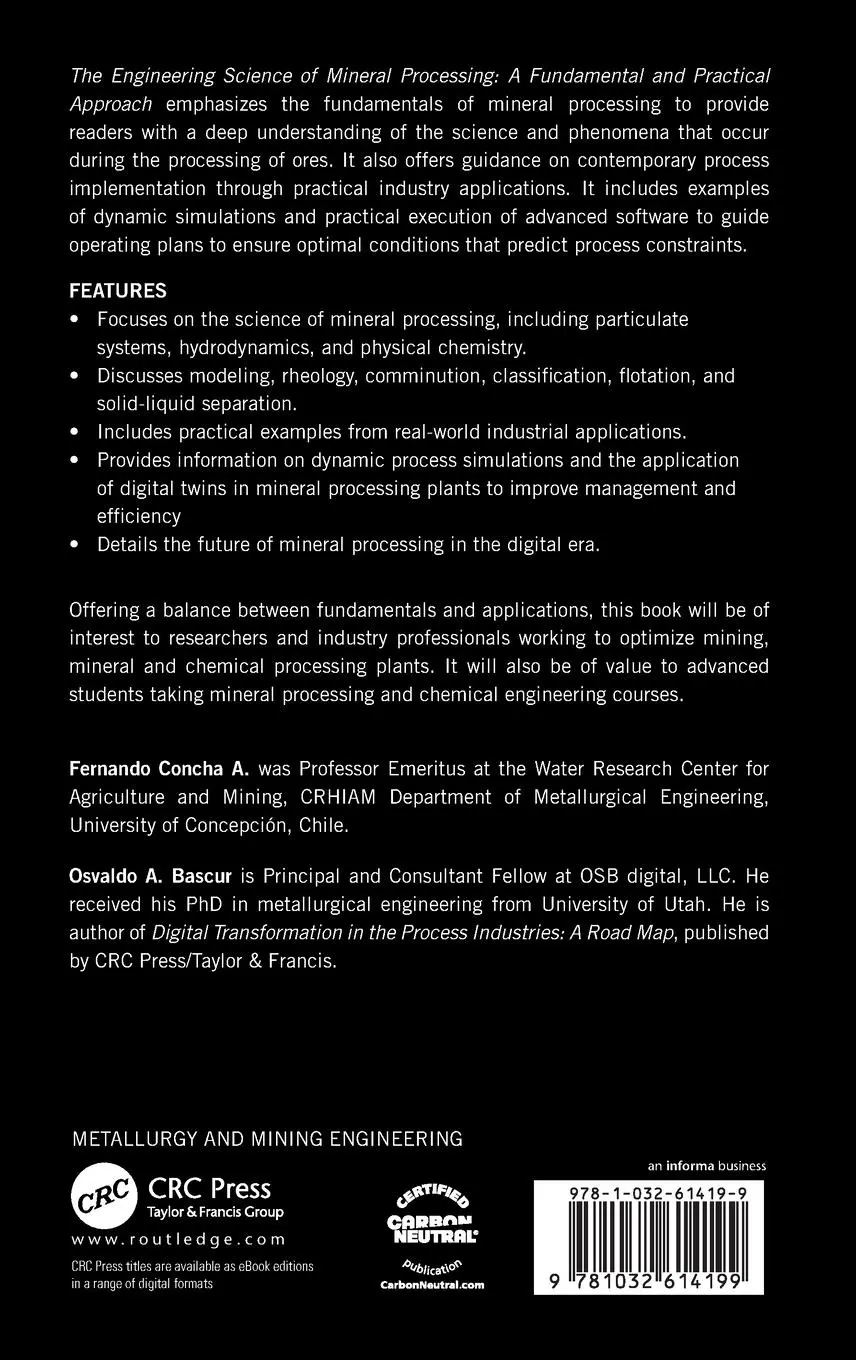Rückseite: 9781032614199 | The Engineering Science of Mineral Processing | A (u. a.) | Buch