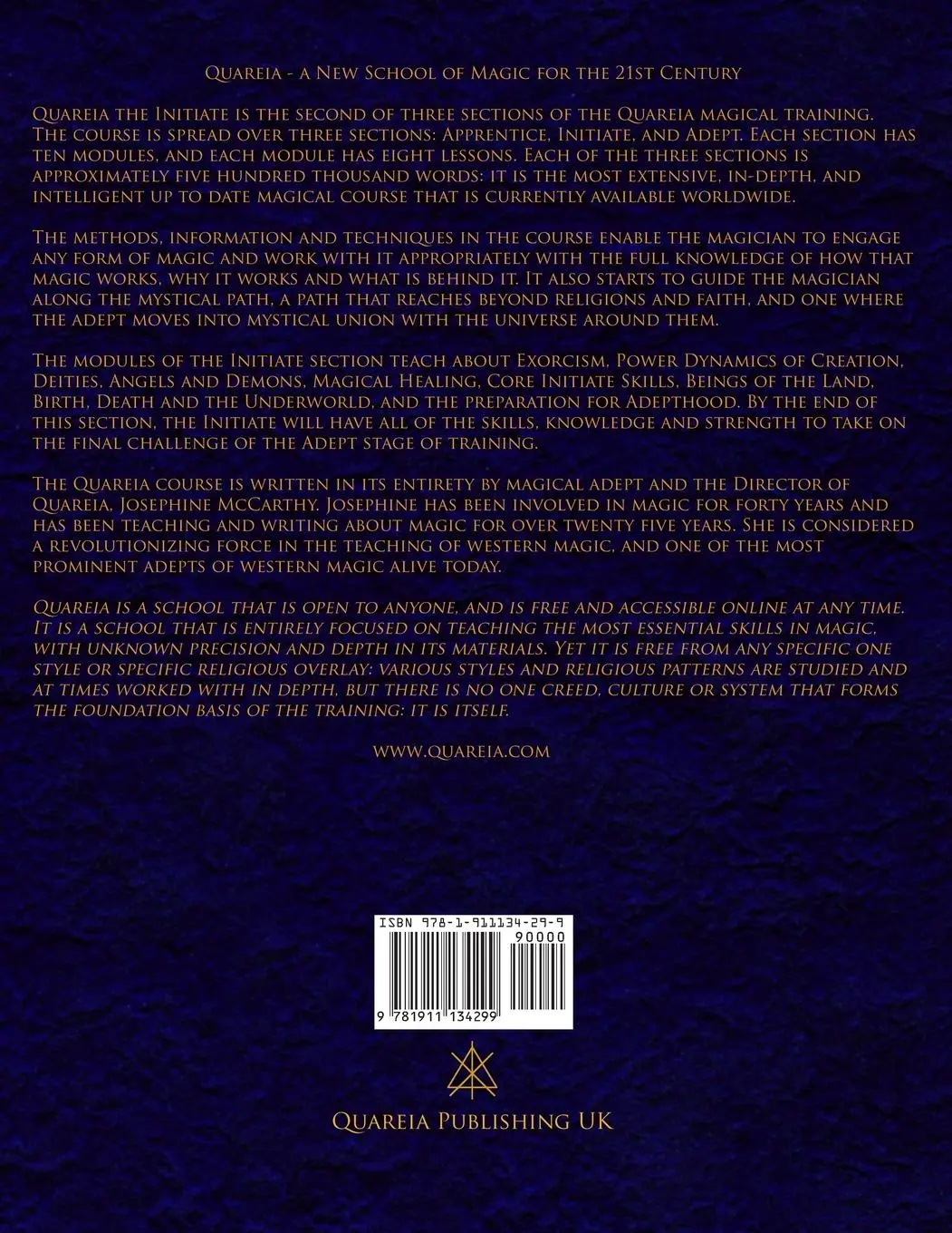 Rückseite: 9781911134299 | Quareia Initiate | Josephine Mccarthy | Taschenbuch | Englisch | 2017