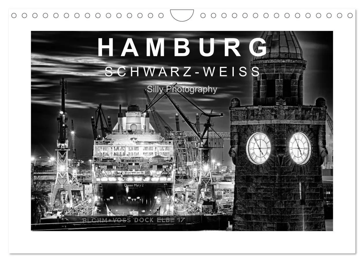 Cover: 9783516094299 | Hamburg in schwarz-weiss (Wandkalender 2026 DIN A4 quer), CALVENDO...