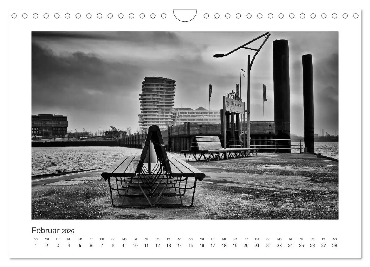 Bild: 9783516094299 | Hamburg in schwarz-weiss (Wandkalender 2026 DIN A4 quer), CALVENDO...