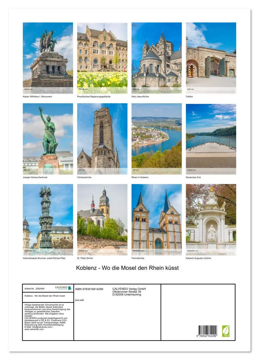 Bild: 9783516614299 | Koblenz - Wo die Mosel den Rhein küsst (Wandkalender 2026 DIN A2...