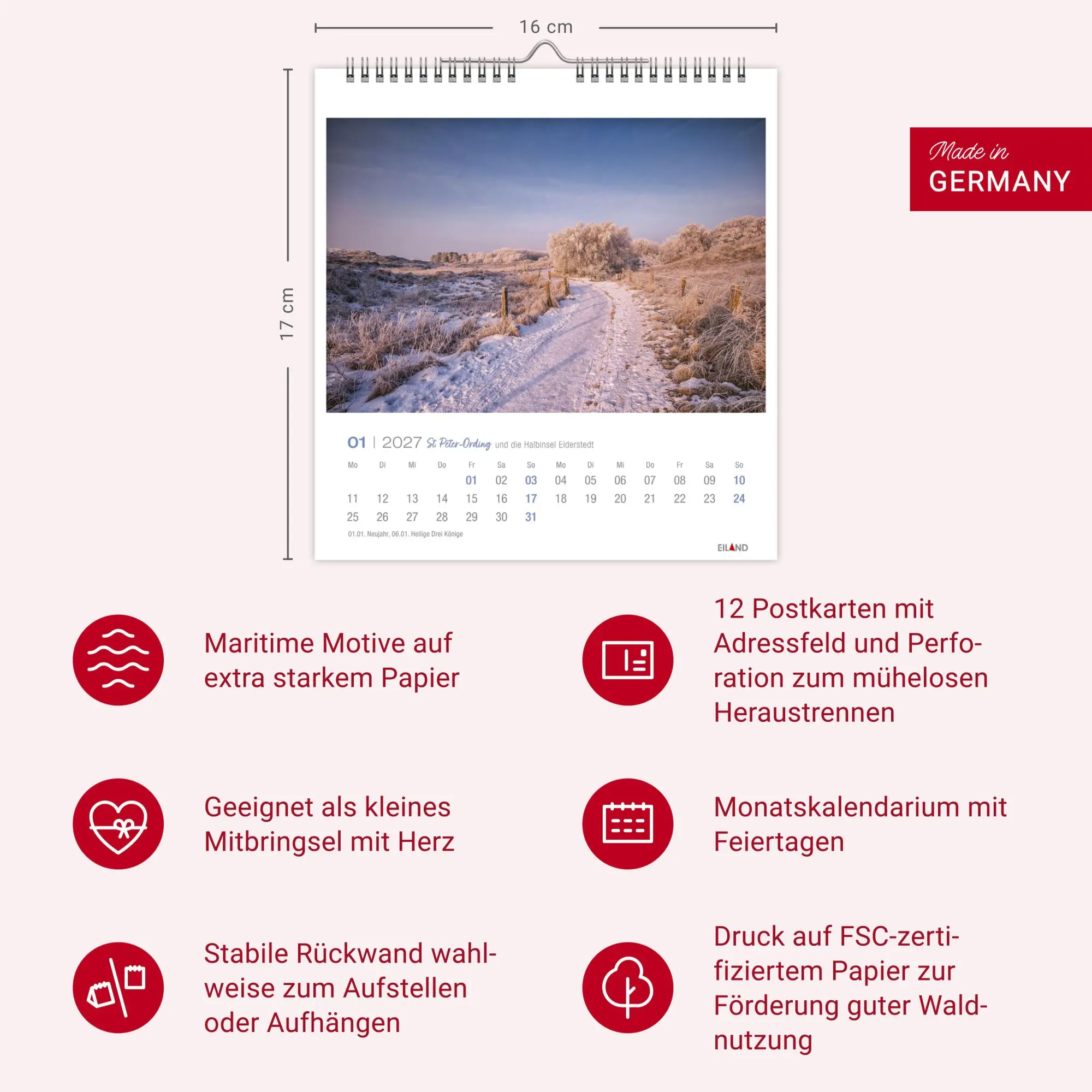 Bild: 9783964024299 | St. Peter-Ording und die Halbinsel Eiderstedt Postkartenkalender...