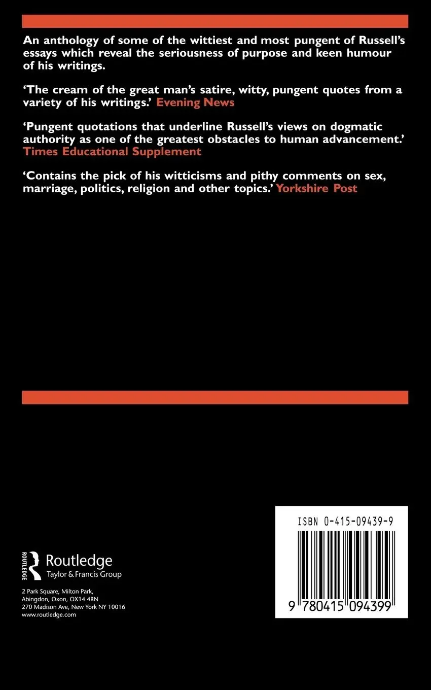 Rückseite: 9780415094399 | Russell's Best | Bertrand Russell | Taschenbuch | Englisch | 1981