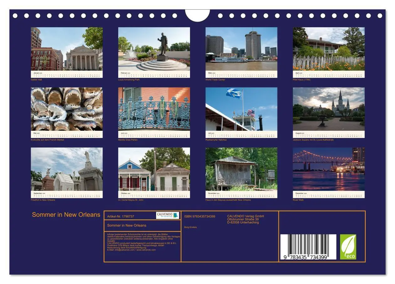 Bild: 9783435734399 | Sommer in New Orleans (Wandkalender 2025 DIN A4 quer), CALVENDO...