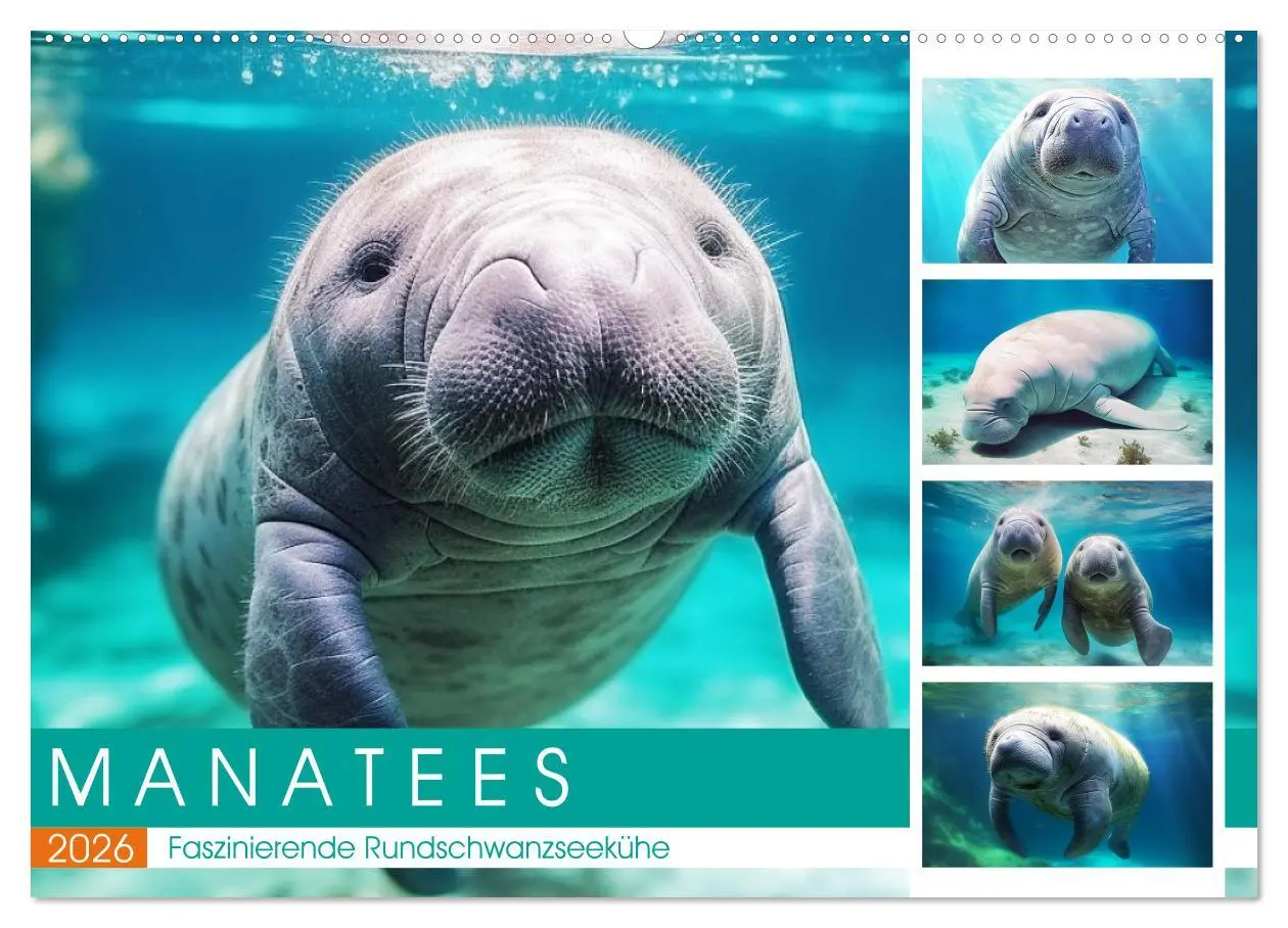 Cover: 9783457514399 | Manatees. Faszinierende Rundschwanzseekühe (Wandkalender 2026 DIN...