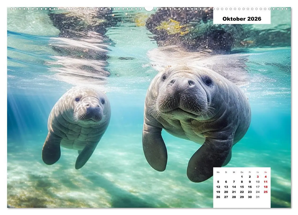 Bild: 9783457514399 | Manatees. Faszinierende Rundschwanzseekühe (Wandkalender 2026 DIN...