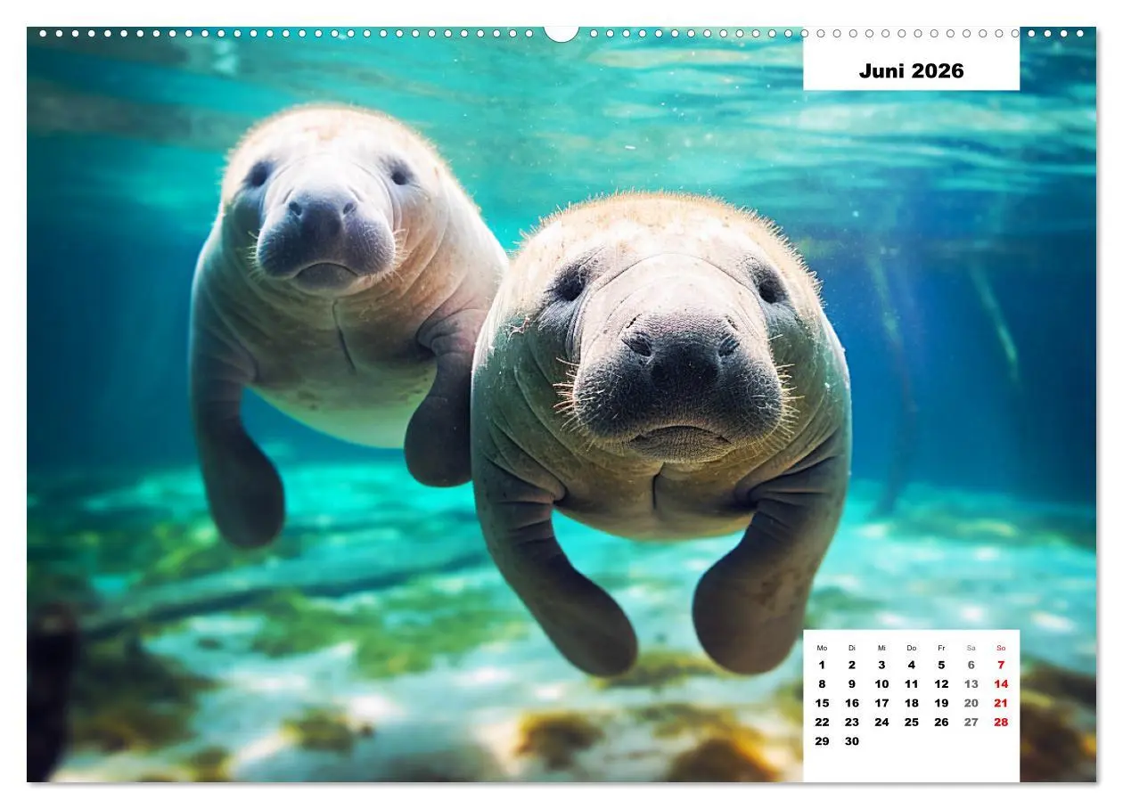 Bild: 9783457514399 | Manatees. Faszinierende Rundschwanzseekühe (Wandkalender 2026 DIN...