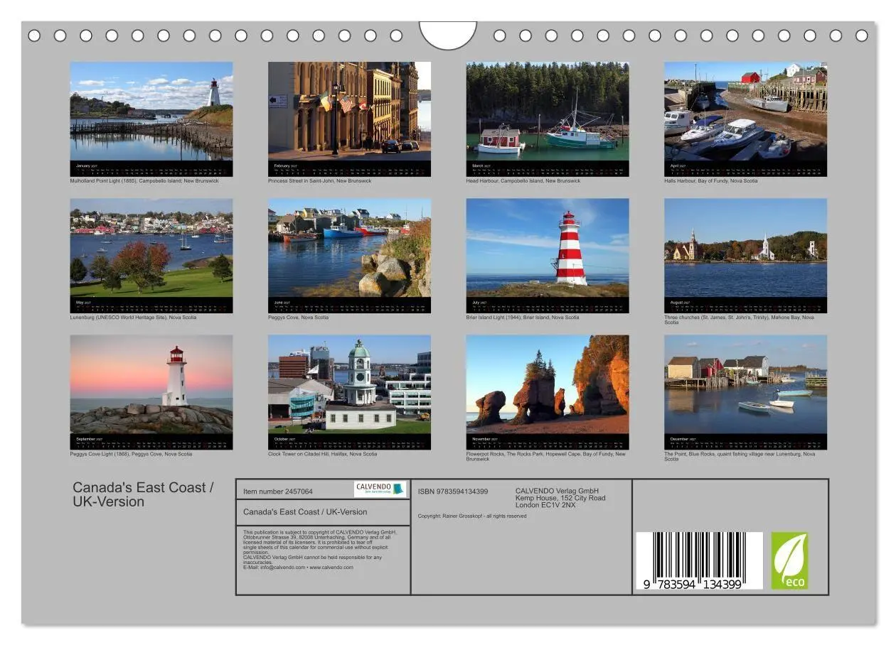 Bild: 9783594134399 | Canada's East Coast / UK-Version (Wall Calendar 2027 DIN A4...