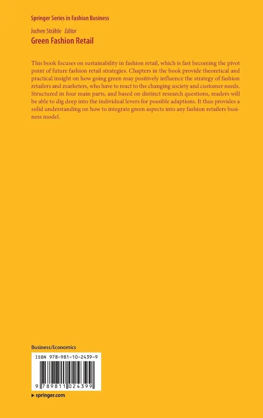 Rückseite: 9789811024399 | Green Fashion Retail | Jochen Strähle | Buch | xiii | Englisch | 2016