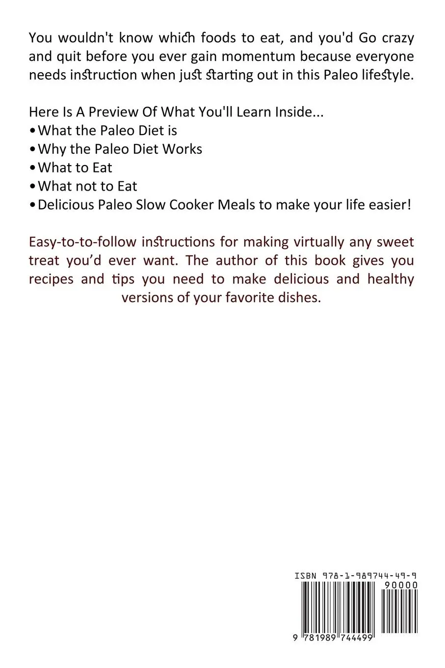 Rückseite: 9781989744499 | Paleo Diet Recipes | Randolph Jackson | Taschenbuch | Englisch | 2020