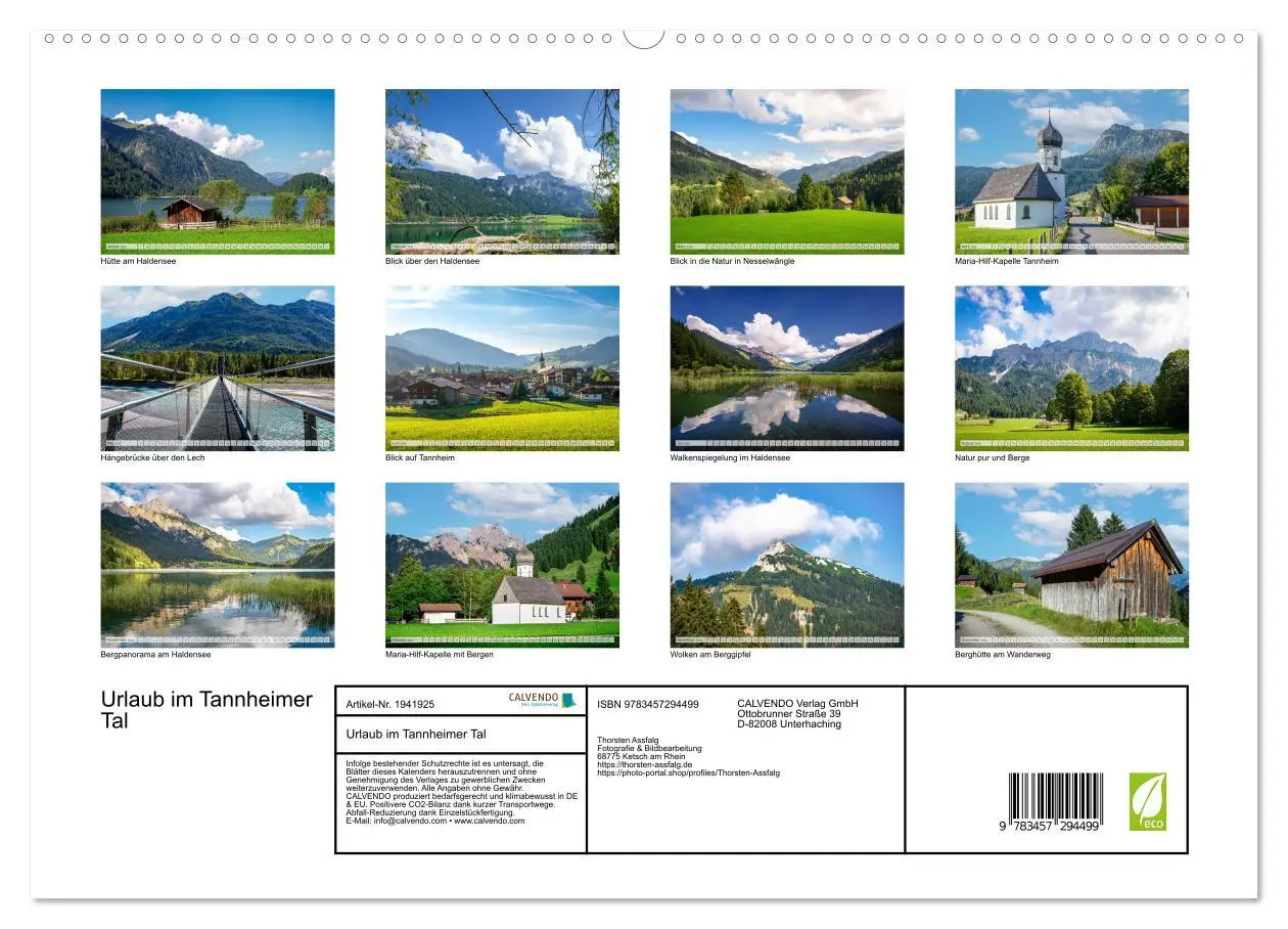 Bild: 9783457294499 | Urlaub im Tannheimer Tal (hochwertiger Premium Wandkalender 2026...