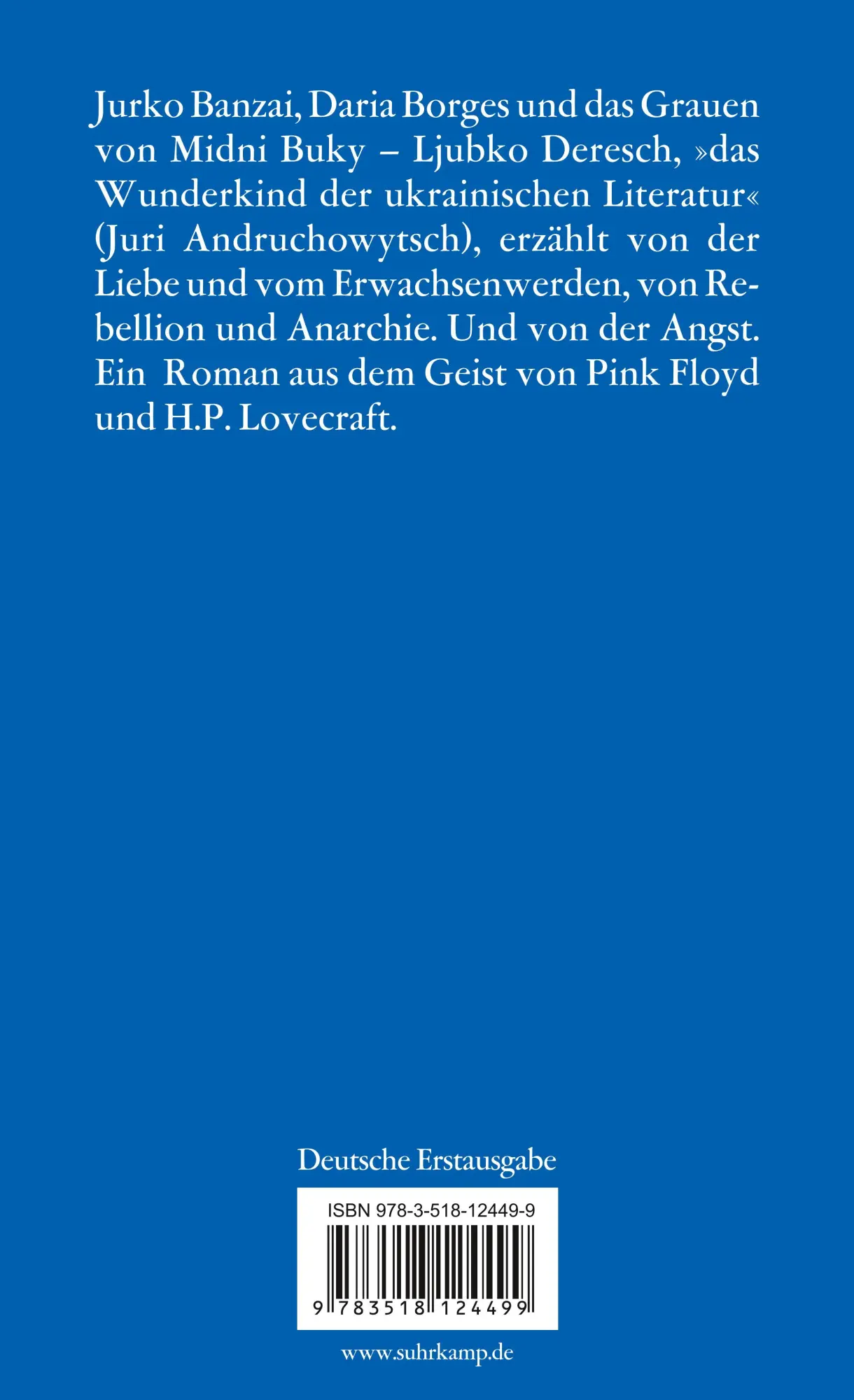 Rückseite: 9783518124499 | Kult | Roman | Ljubko Deresch | Taschenbuch | edition suhrkamp | 2005