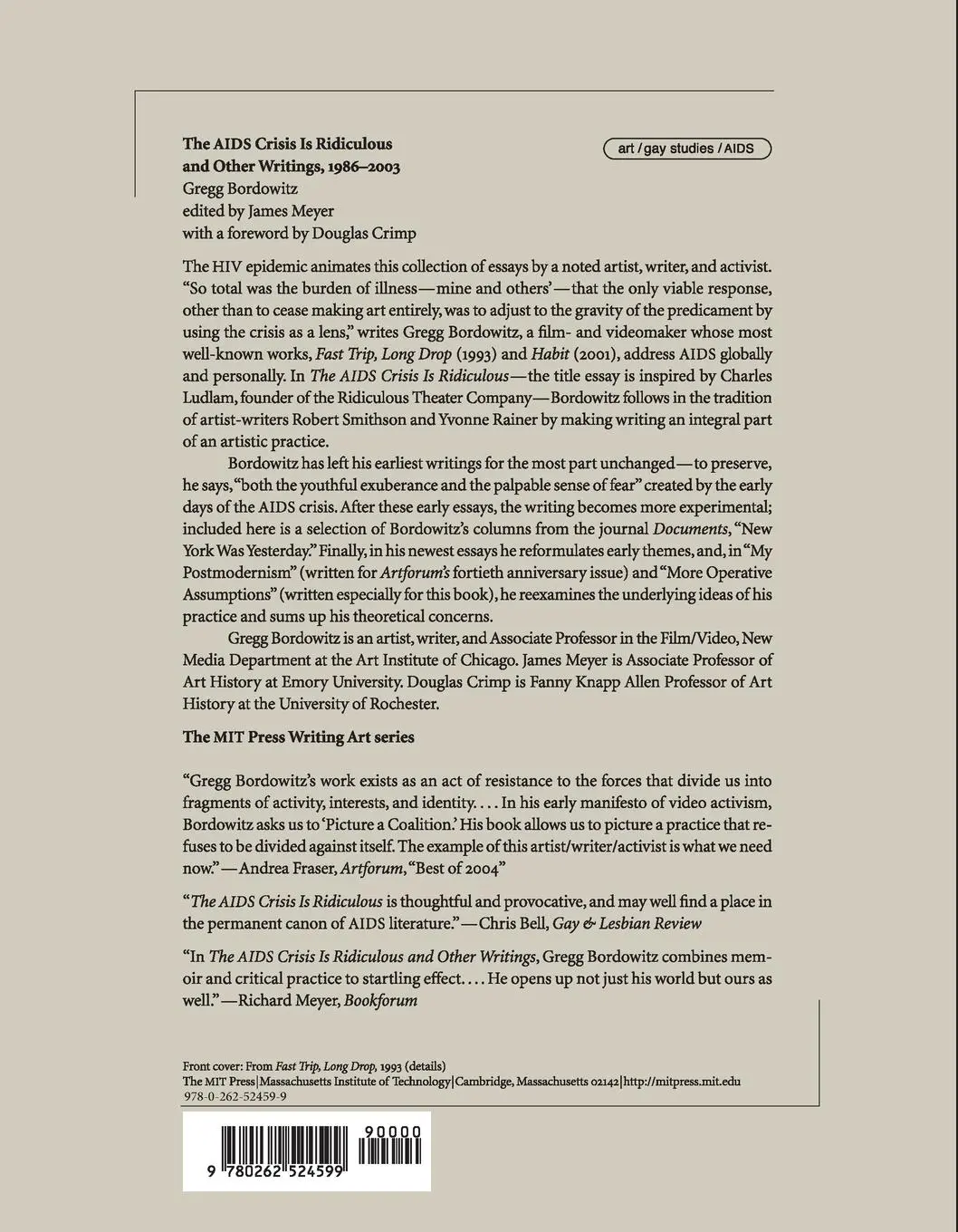 Rückseite: 9780262524599 | The AIDS Crisis Is Ridiculous and Other Writings, 1986-2003 | Buch